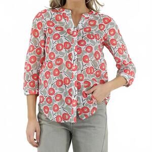 NEW CAMICETTASNOB v-neck mandarin collar top in grey multi